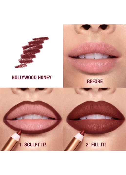 Charlotte Tilbury Lip Cheat - lipliner - achterkant hollywood honey