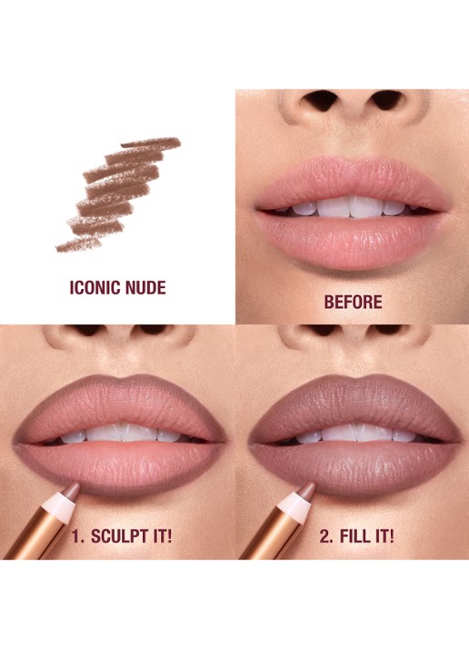 Charlotte Tilbury Lip Cheat - lipliner - achterkant 6 iconic nude