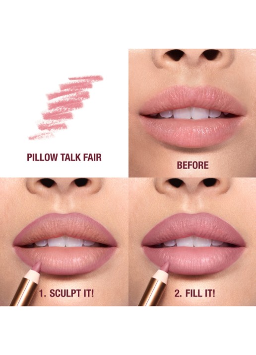 Charlotte Tilbury Lip Cheat - lipliner - achterkant pillow talk fair
