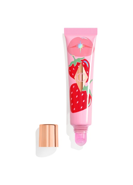 Charlotte Tilbury Unreal Lips Healthy Glow Nectar Oil - lipolie - voorkant 6 strawberry vanilla