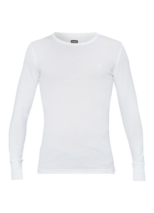 CHASIN' Damian-B longsleeve met ronde hals - voorkant 3 wit