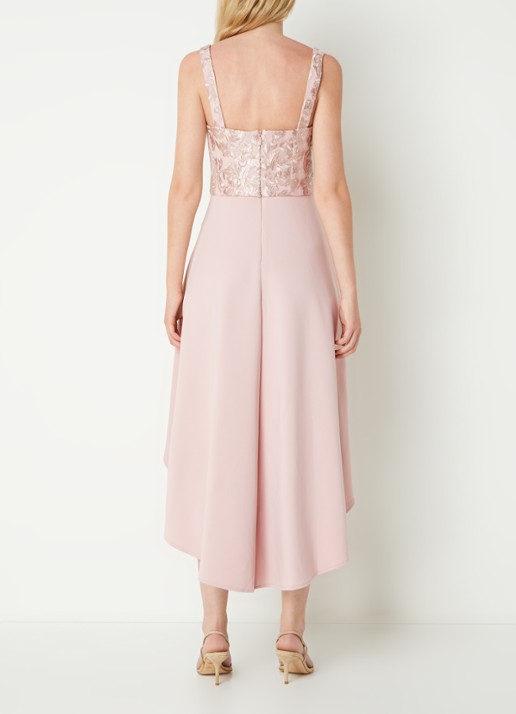 Chi Chi London Hem midi jurk met details van kant - achterkant 2 oudroze