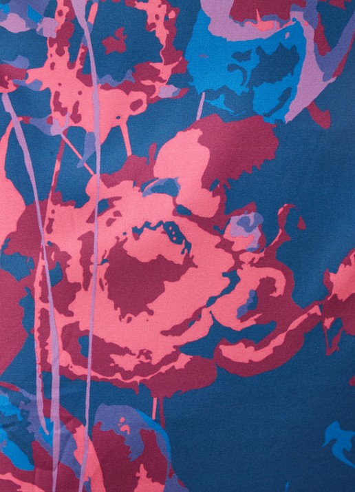 Chi Chi London Midi jurk met bloemenprint en split  - detail 4 kobaltblauw