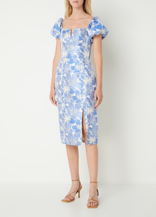 Chi Chi London Midi kokerjurk met jacquard dessin en lurex