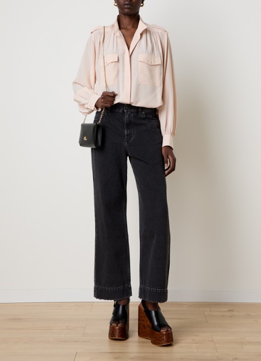Chloé Blouse van zijde met borstzakken - voorkant 5 zalmroze