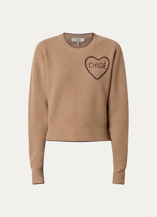 Chloé Blouse van zijde met details van kant - voorkant 4 bruin