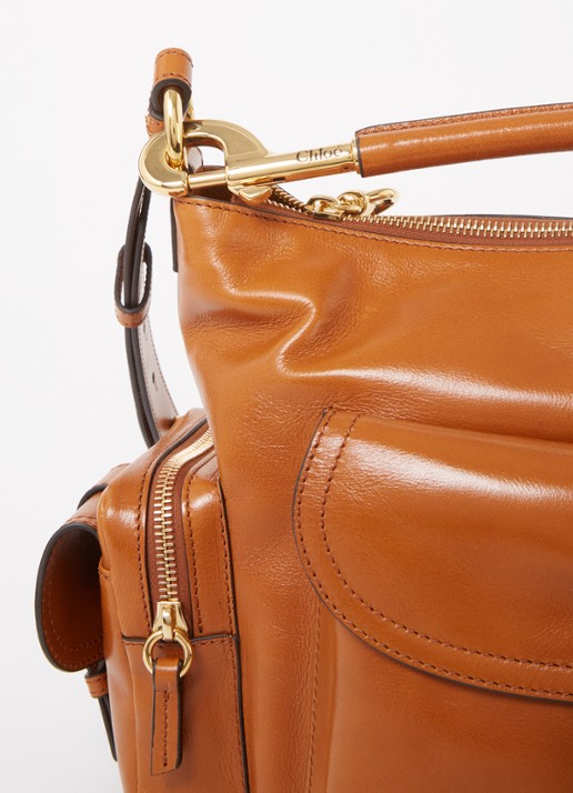 Chloé Camera Bag crossbodytas van leer met afneembare schouderriem - detail 3 oranjebruin