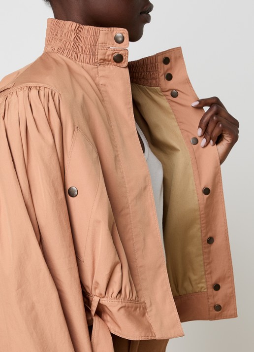 Chloé Cropped trenchcoat met pofmouw en ceintuur - detail 2 camel