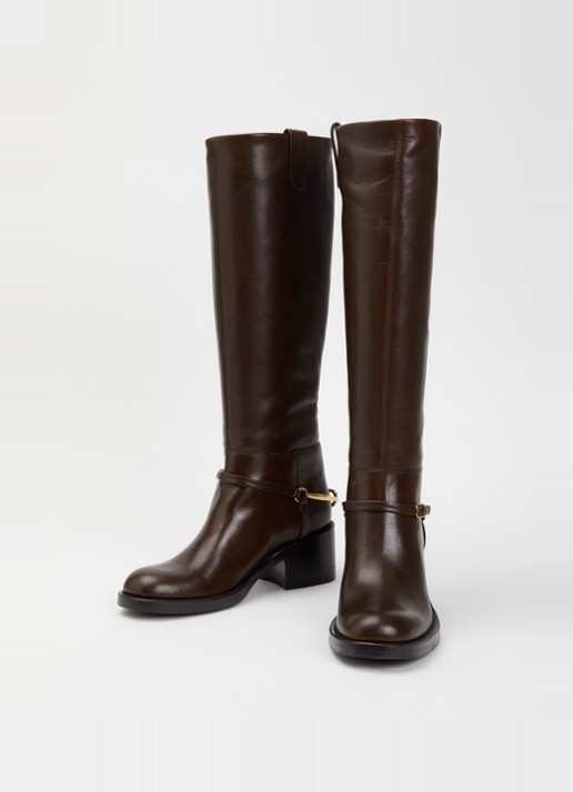 Chloé Dakota laars van kalfsleer met gespdetail - detail 3 bruin