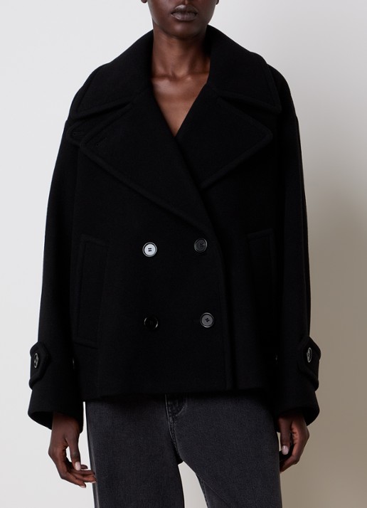 Chloé Double-breasted mantel in scheerwolblend met col