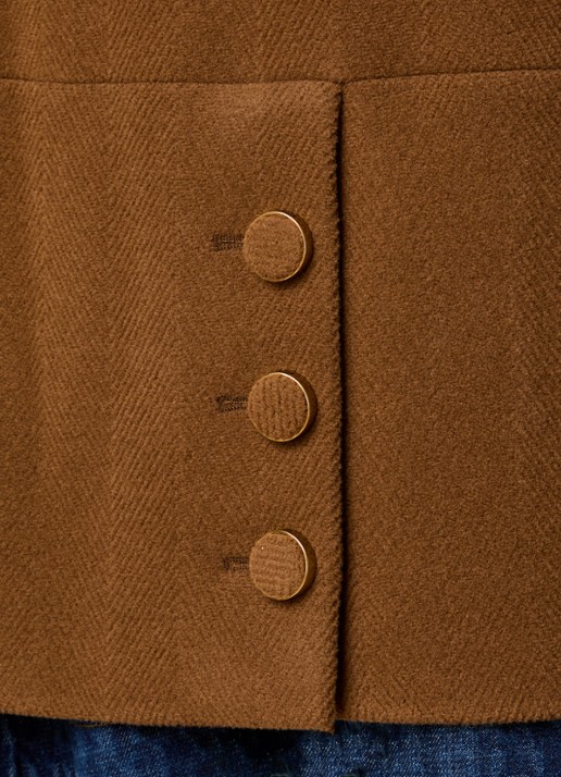 Chloé Double-breasted mantel van scheerwol met steekzakken - detail 3 camel