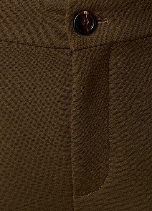 Chloé High waist flared fit cropped pantalon van wol - detail 2 donkerbruin