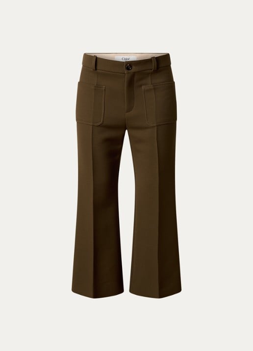 Chloé High waist flared fit cropped pantalon van wol