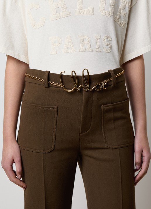 Chloé Iconic schakelriem met logo - voorkant 2 goud