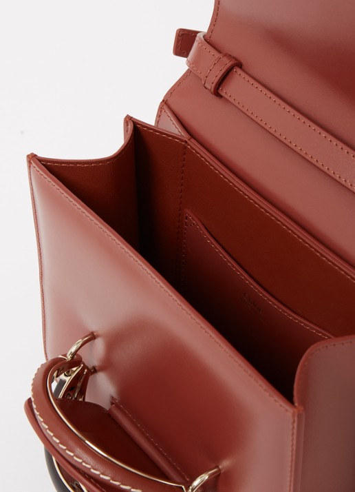 Chloé Kattie crossbodytas van kalfsleer  - detail 3 roodbruin