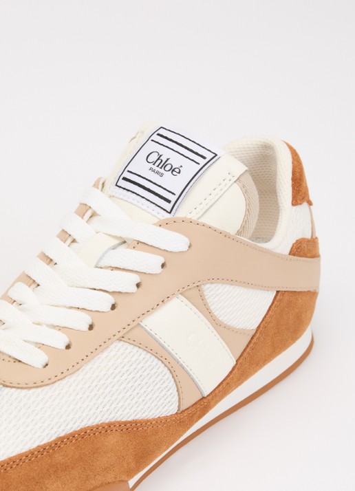 Chloé Kick sneaker met details van suède - detail 4 roestbruin