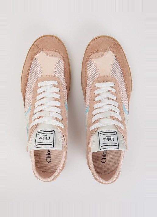 Chloé Kick sneaker met leren details - detail 3 oudroze