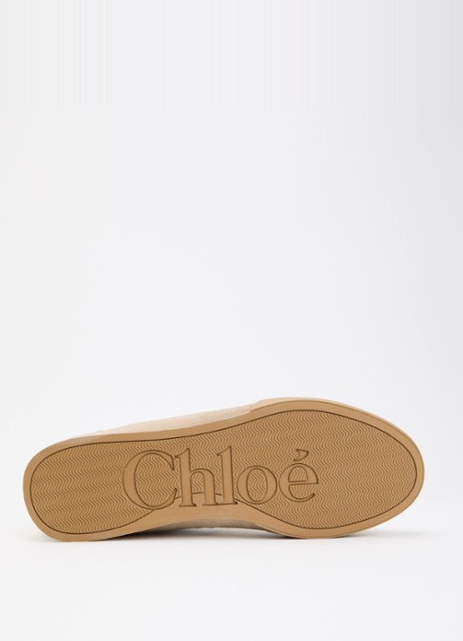 Chloé Kick sneaker van kalfsleer met details van suède - detail 4 beige