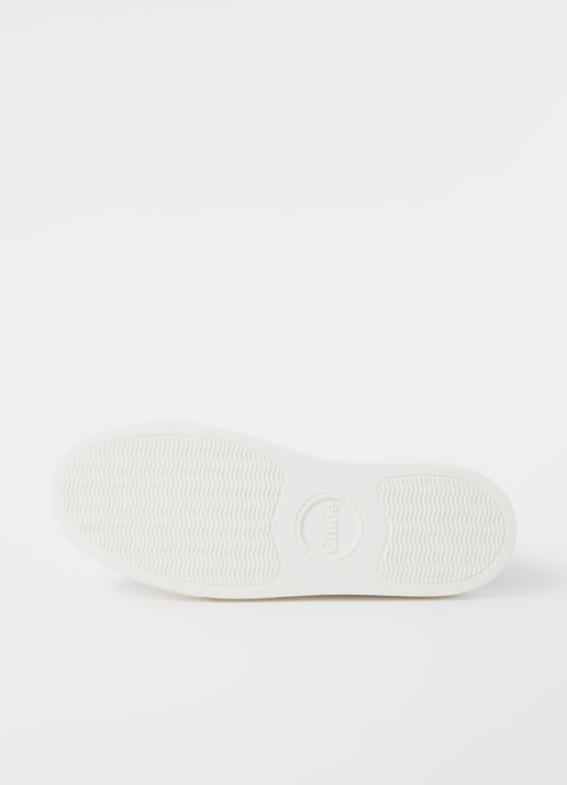 Chloé Lauren sneaker van kant met kalfsleren details - detail 5 zand