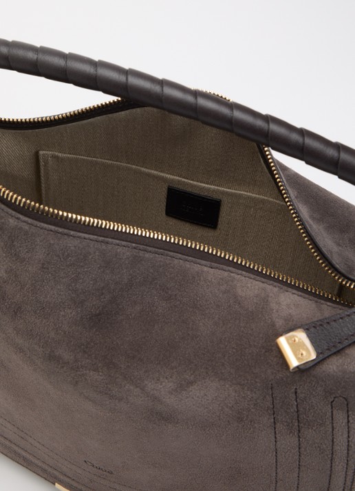 Chloé Marcie Medium schoudertas van kalfssuède  - detail 4 bruin