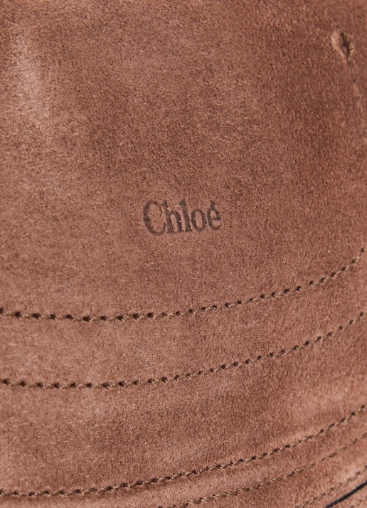 Chloé Marcie mini schoudertas van suède - detail 3 bruin