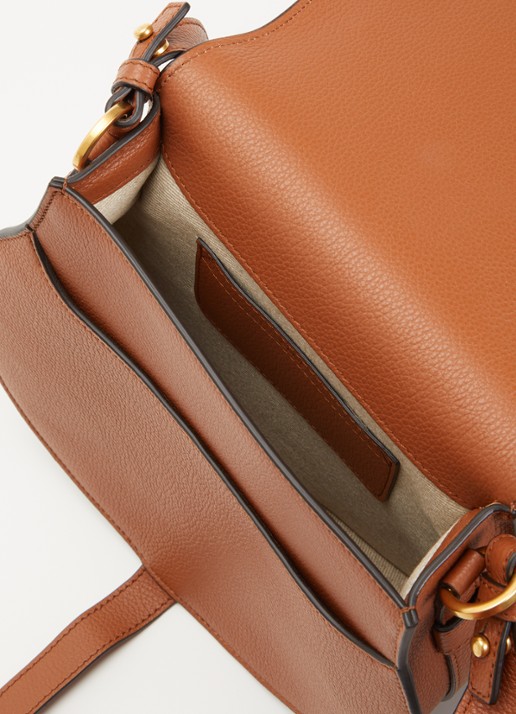 Chloé Marcie Saddle crossbodytas van kalfsleer - detail 3 cognac