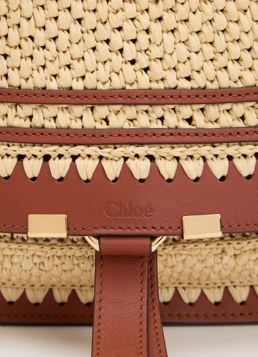 Chloé Marcie schoudertas met details van kalfsleer met afneembare schouderriem - detail 5 roodbruin