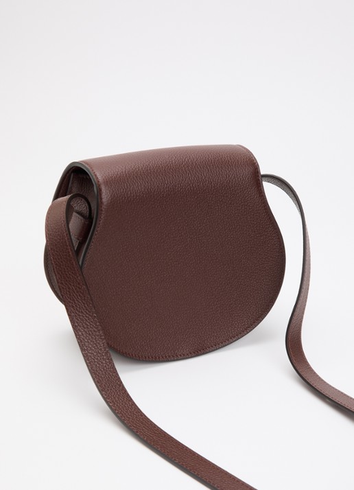 Chloé Marcie Small crossbodytas van kalfsleer - achterkant 6 kastanjebruin