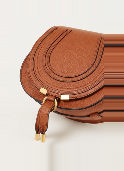 Chloé Marcie Small crossbodytas van kalfsleer - detail 5 roestbruin