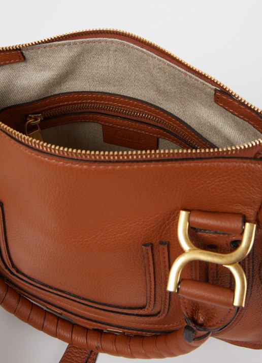 Chloé Marcie Small handtas van kalfsleer - detail 4 cognac
