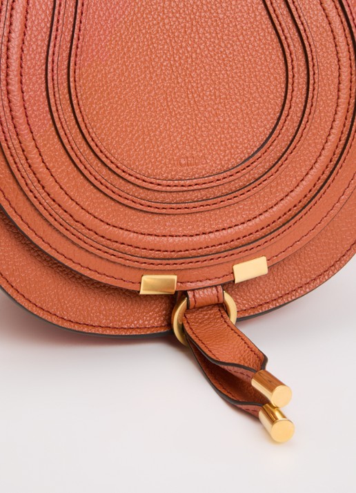 Chloé Marcie small schoudertas van leer  - detail 3 oranje