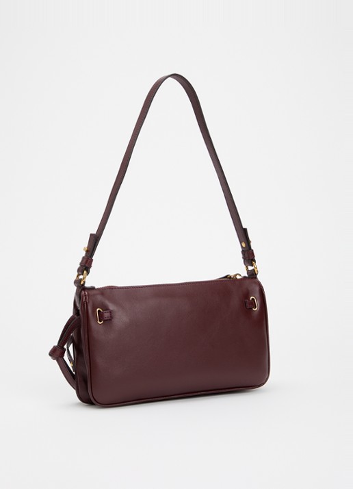 Chloé Mini Paddington Sling schoudertas van lamsleer - achterkant 2 steenrood