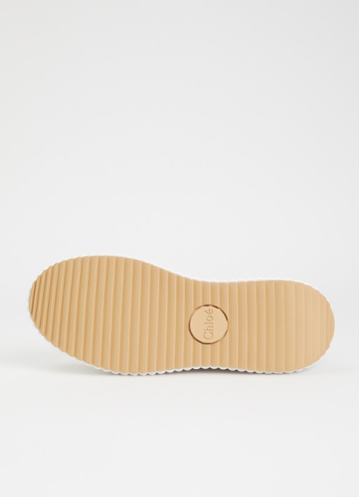 Chloé Nama Wedge sneaker van leer met details van suède - detail 5 creme