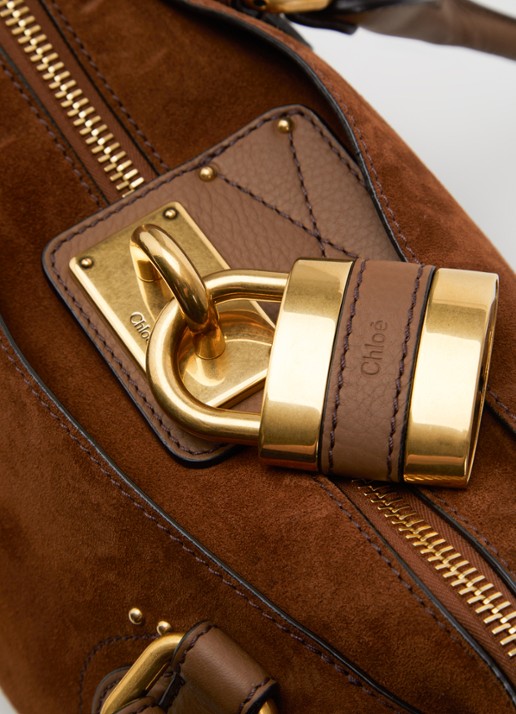 Chloé Paddington schoudertas van kalfssuède en kalfsleren details - detail 5 cognac