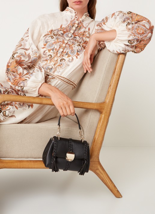 Chloé Penelope Mini handtas van kalfsleer - voorkant 6 zwart
