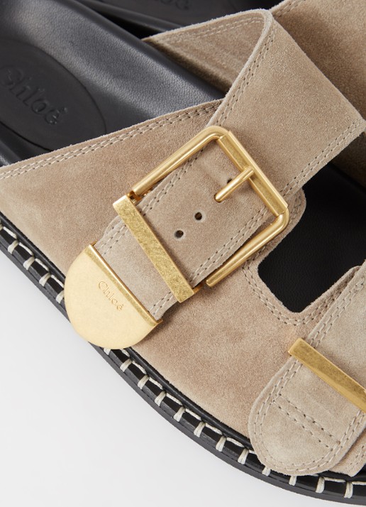 Chloé Rebecca sandaal van kalfssuède      - detail 4 khaki