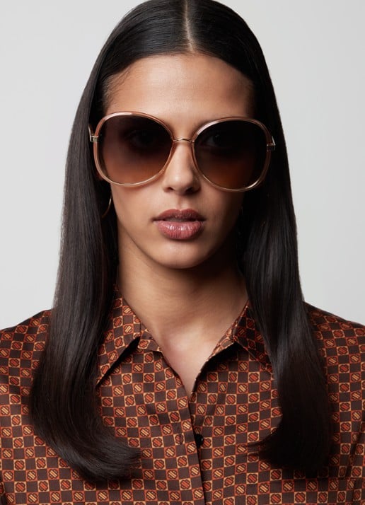 Chloé Retro zonnebril CH0030S - voorkant 5 roségoud