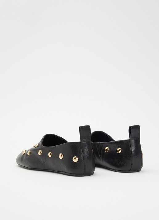 Chloé Rita slip-on van leer met studs  - achterkant 3 zwart