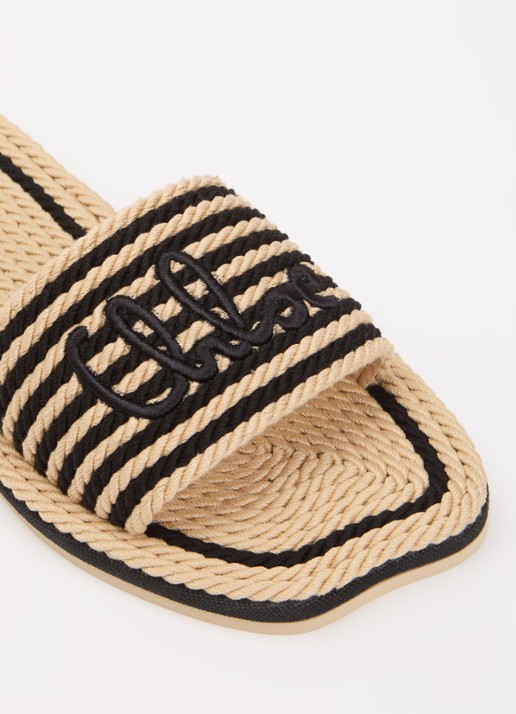 Chloé Sand slipper met logo - detail 4 beige