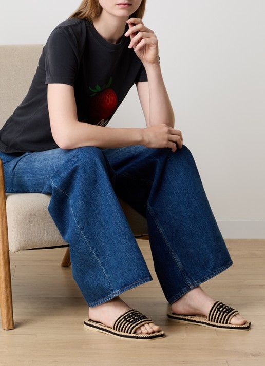 Chloé Sand slipper met logo - voorkant 3 beige