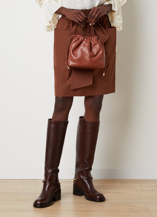 Chloé Small Chloé Icons schoudertas van lamsleer met verstelbare schouderriem - voorkant 8 roestbruin