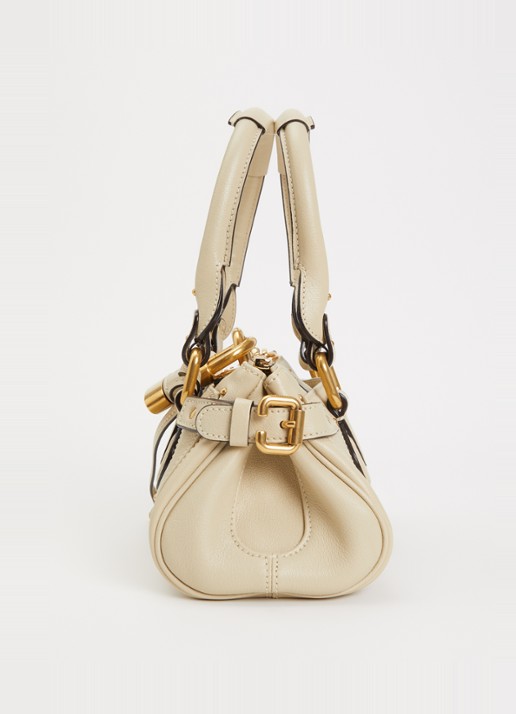 Chloé Small Paddington handtas van leer met studs - detail 2 khaki