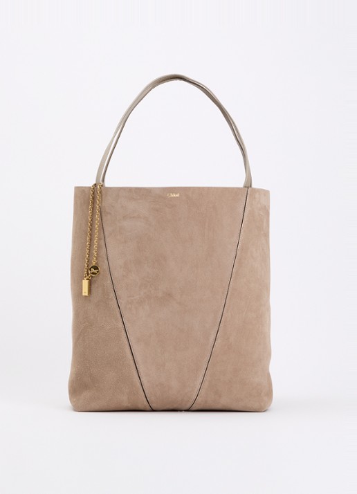Chloé Spin shopper van kalfsleer - voorkant lichtgrijs