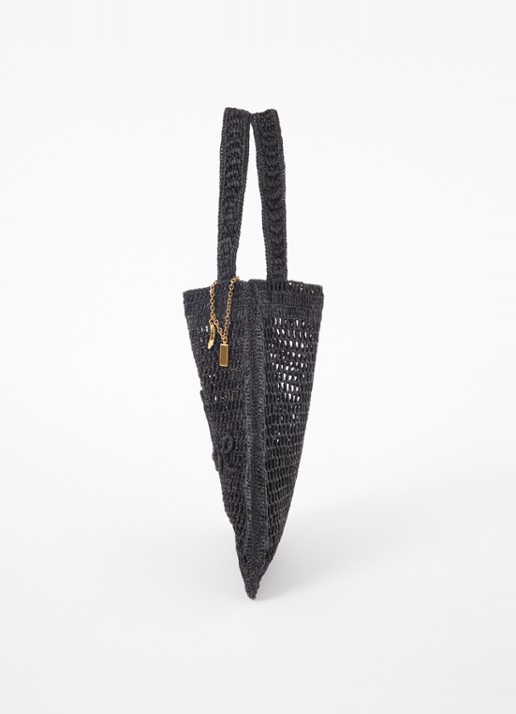 Chloé Summer Banana shopper van raffia - detail 2 zwart