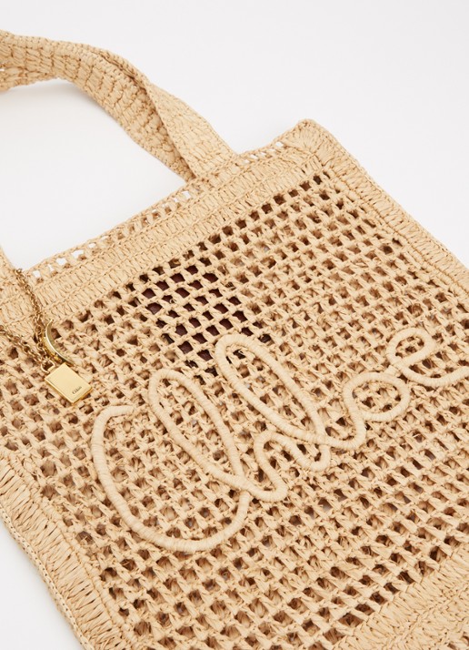 Chloé Summer Banana shopper van raffia - detail 4 beige