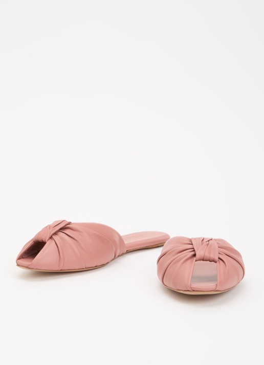 Chloé Suzie slipper van leer - detail 4 oudroze