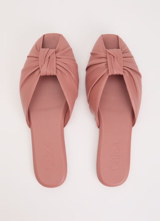 Chloé Suzie slipper van leer - detail 5 oudroze