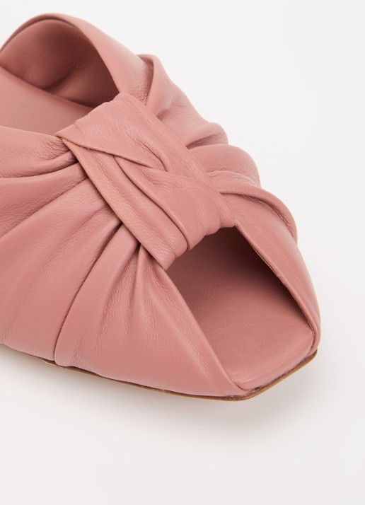 Chloé Suzie slipper van leer - detail 7 oudroze