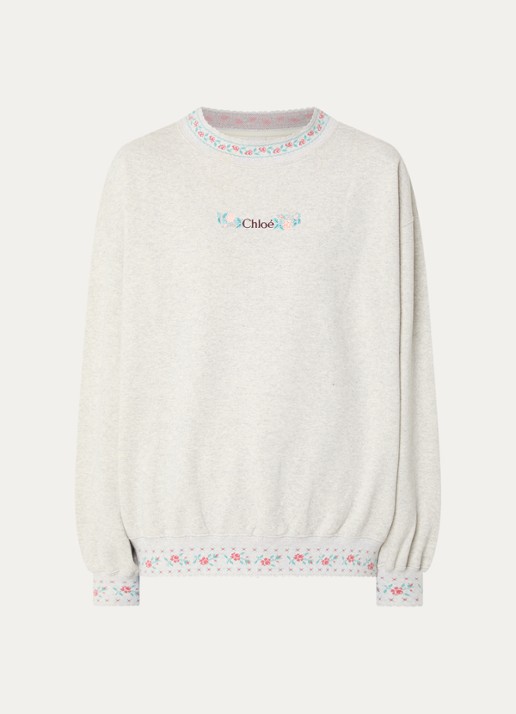 Chloé Sweater met logoborduring en ingebreid patroon