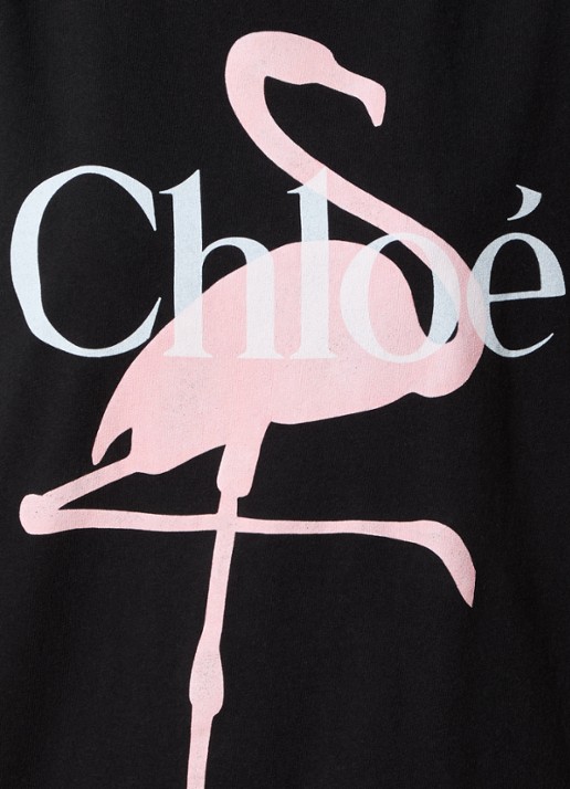 Chloé T-shirt met logoprint - detail 4 zwart